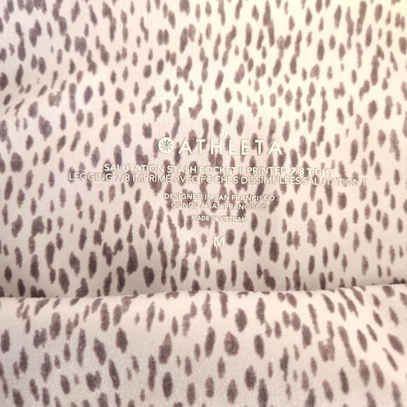 Athleta Womens Medium Gray Cheetah Print Salutations Stash Pocket Legging Tight - Picture 3 of 7